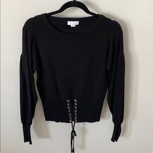 Ten Sixty Sherman- black tie up sweater